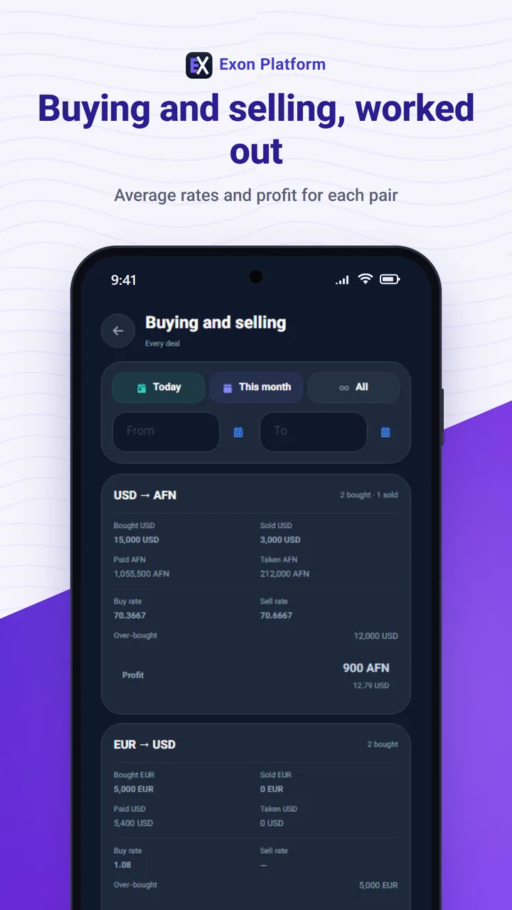 Exon Platform: buying and selling, worked out
